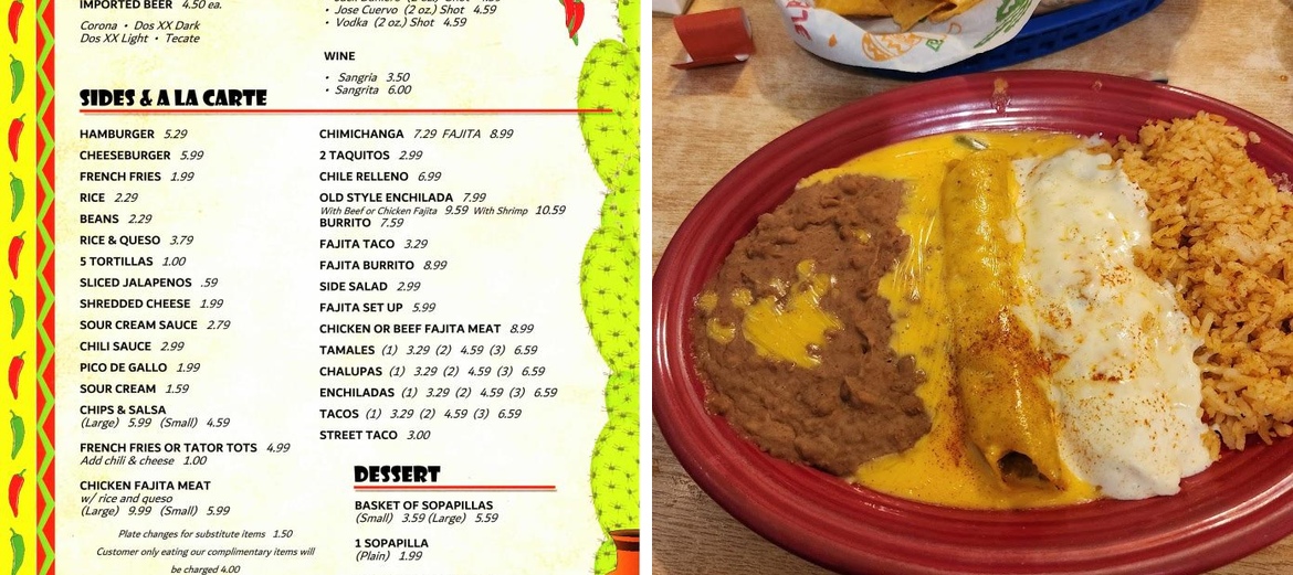 Los Amigos Menu